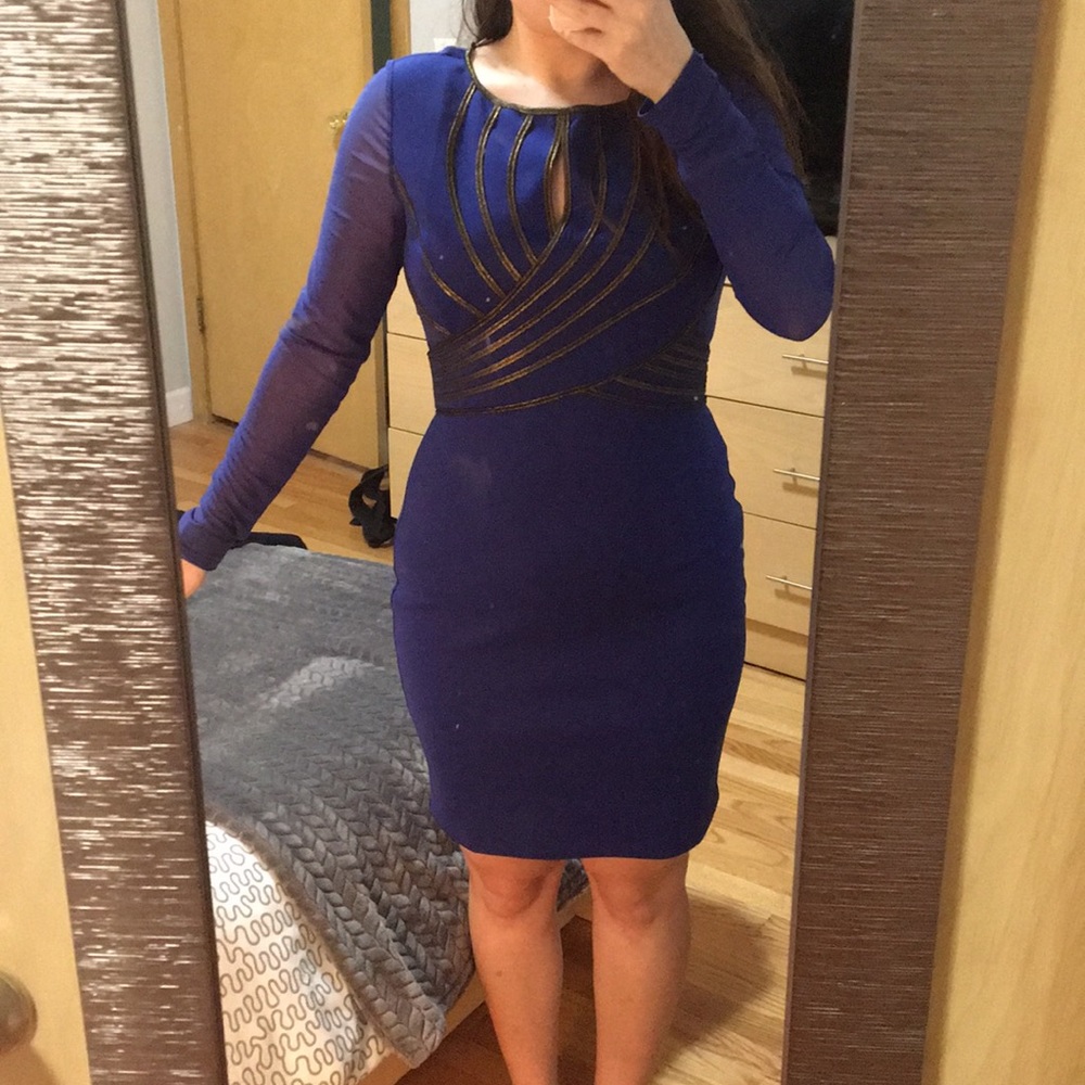 Blue form fitted dress